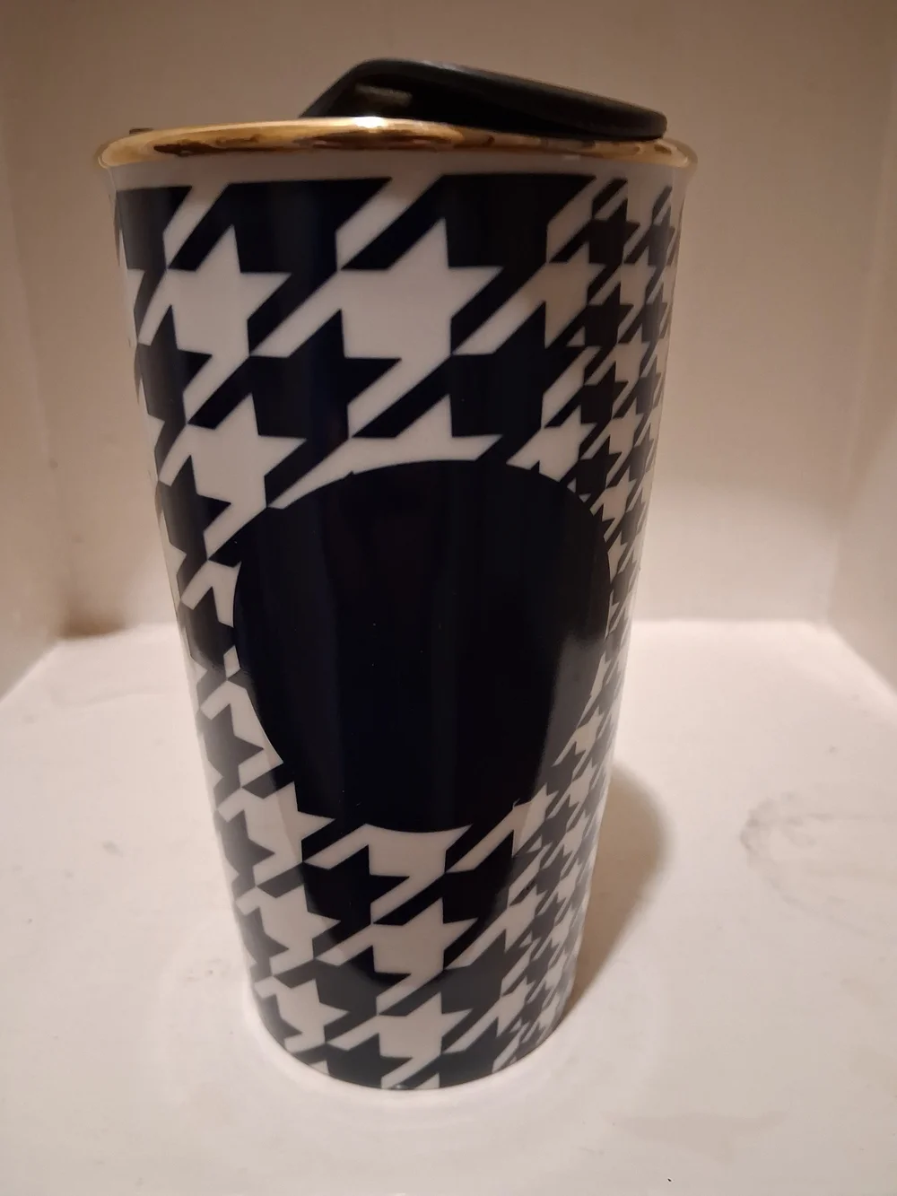 Starbucks Houndstooth Ceramic Travel Tumbler With Lid